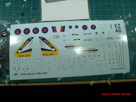 Pictures to illustrate the construction of a 1/72 kit of a BAe Harrier T.4 for an internet Group Build on the theme of 