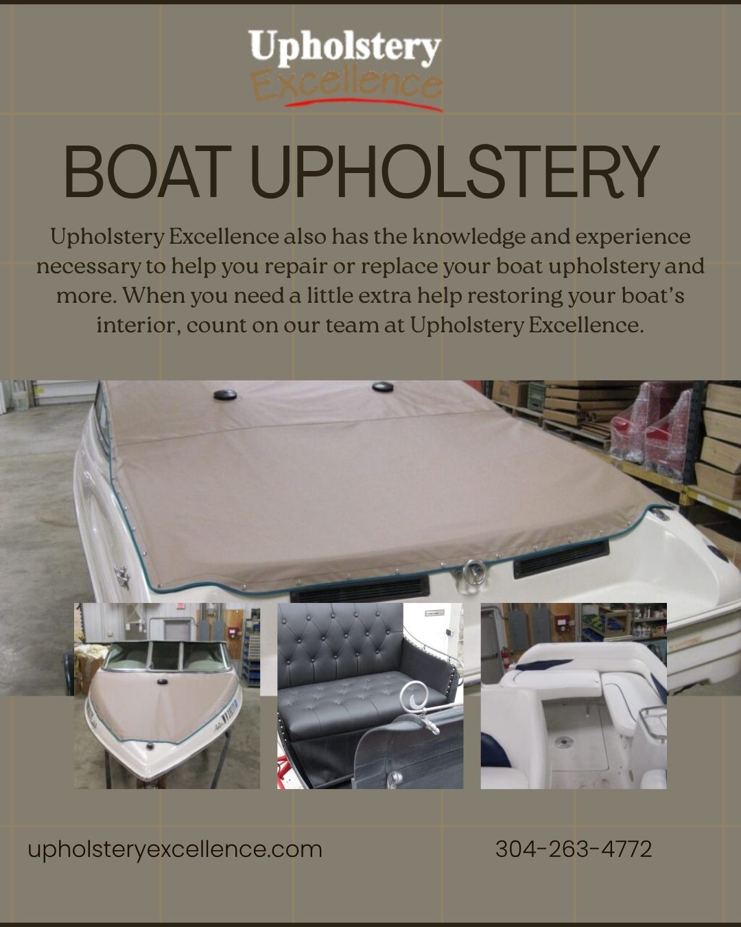 Boat Upholstery Upholstery Excellence comes with complete Boat Upholstery services and options. Among the various boat furnishings and related solutions include custom-fitted boat covers. Visit: https://upholsteryexcellence.com/boat-upholstery/ by upholstery