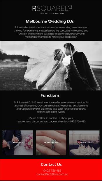 R Squared Entertainment offer party DJ, professional wedding entertainment, coupled with first-class service.