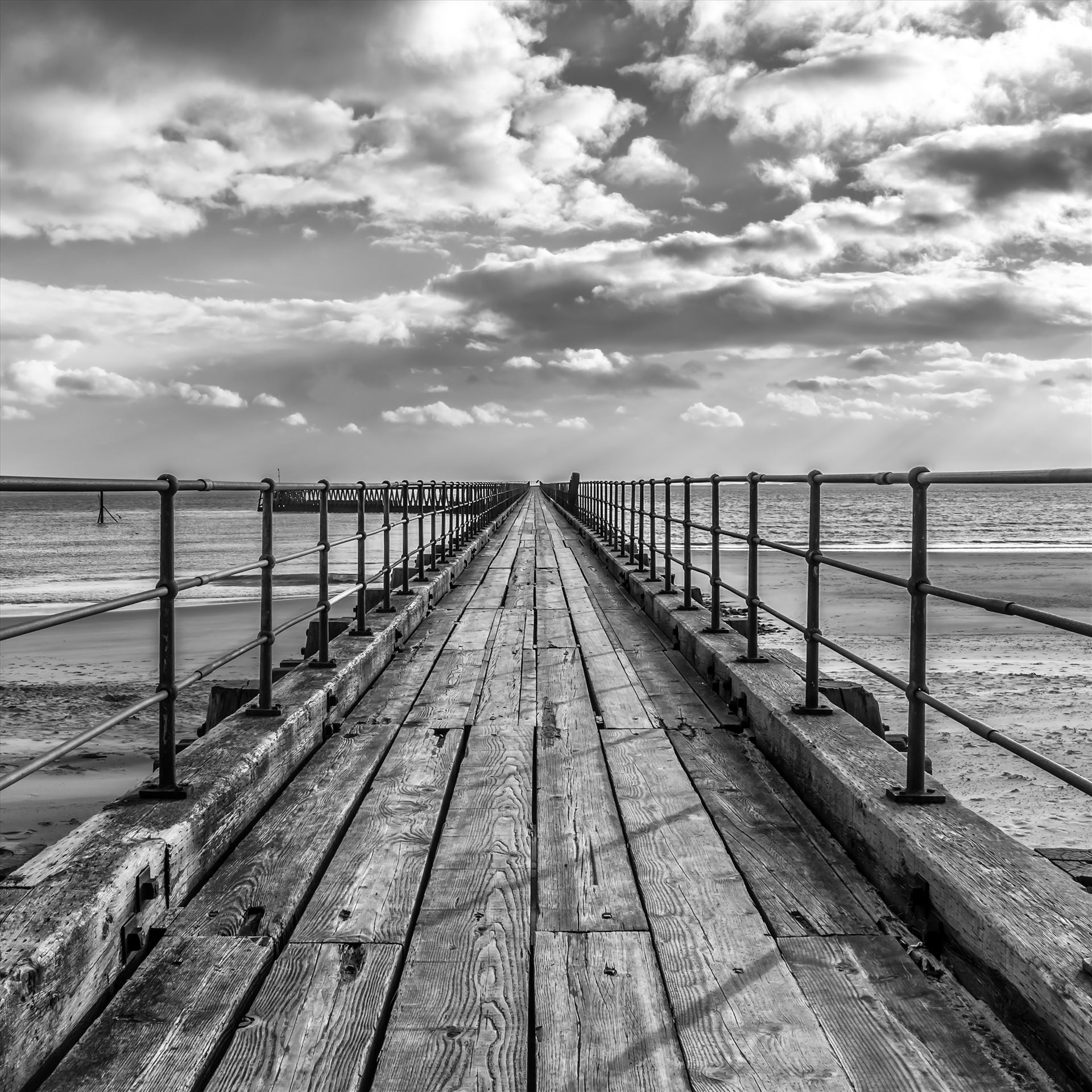 Blyth Pier, Northumberland, in B/W Also available in Colour. by Graham Dobson Photography