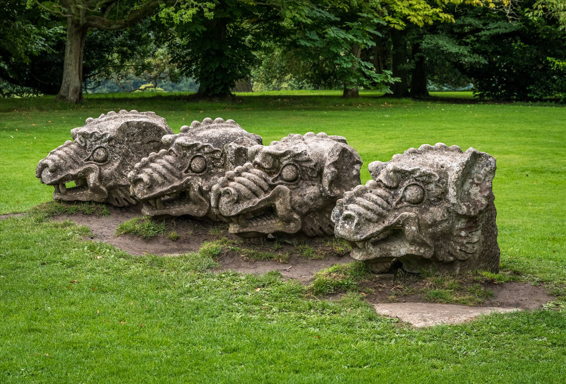 Stone Heads at Wallington Hall, Northumberland  by Graham Dobson Photography