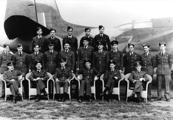 Turbinlite Havoc and Hurricane pilots and aircrew of 538 Squadron (formerly 1459 Flight RAF) pose with one of their re-camouflaged Turbinlite17.jpg  by Tony