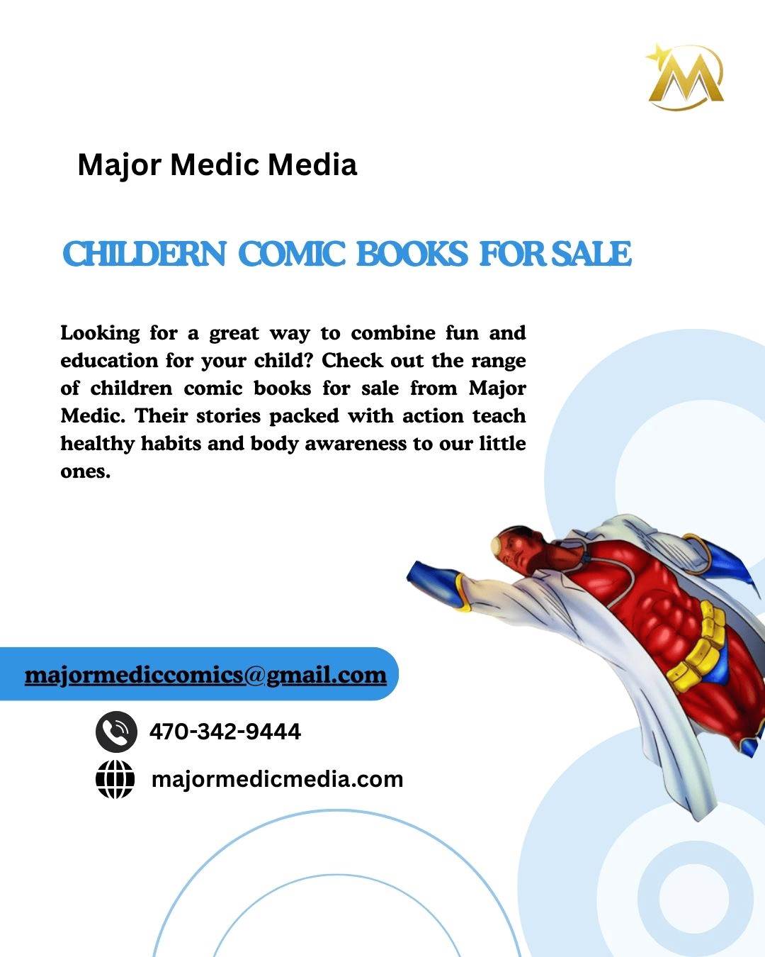 childern comic books for sale Check out the range of children comic books for sale from Major Medic. Their stories packed with action teach healthy habits and body awareness to our little ones. For more visit: https://majormedicmedia.com/ by Majormedicmedia