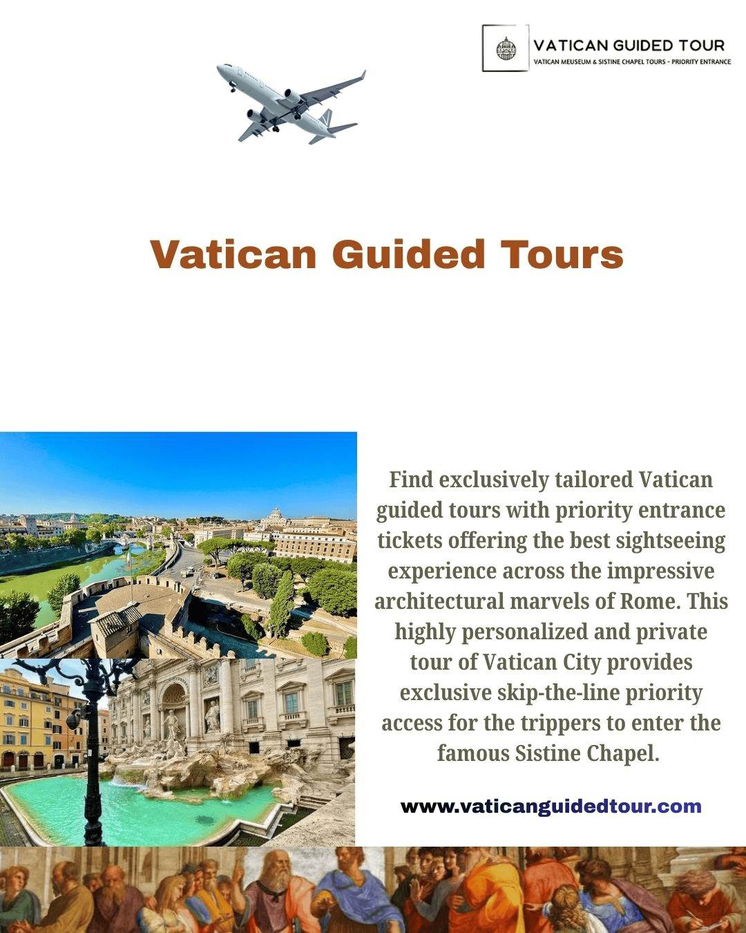 Vatican guided tours Find exclusively tailored Vatican guided tours with priority entrance tickets offering the best sightseeing experience across the impressive architectural marvels of Rome. For more visit: https://www.vaticanguidedtour.com/ by Vaticanguidedtour