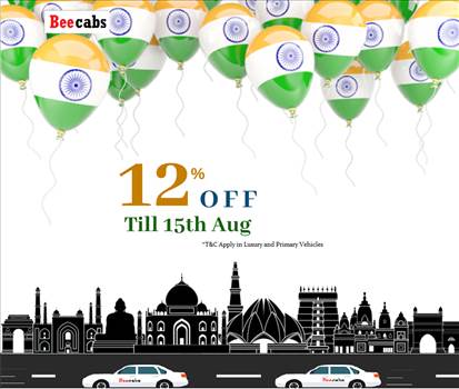 Amazing Independence day offers & discounts at Beecabs Car Rental. Freedom offer on Luxury and Premium Car Rentals like Sedan, SUV, Camry, Mercedes and Corolla in Chennai.