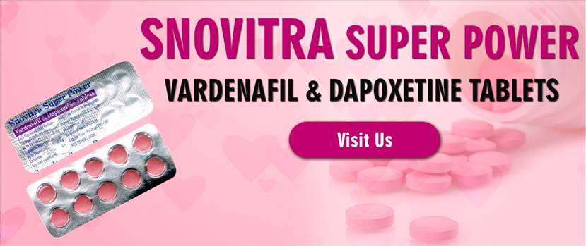 Vardenafil 20mg and Dapoxetine 60mg is the most newly treatment of the erectile disorder and untimely ejaculation. Vardenafil and Dapoxetine Combination are known as Snovitra Super Power. Take Snovitra Super Power medicine with a glass of water. This medi