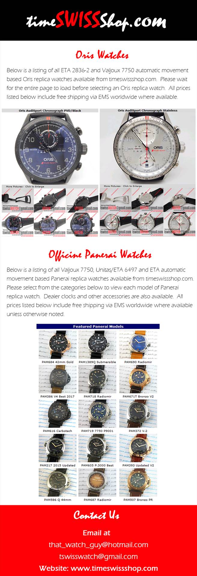 Oris Replica Watch.jpg Timeswissshop.com is an online Replica watch store to buy Swiss quality Oris replica watches. Purchase multiple watches and not only save money on shipping, but enjoy our generous discounts! 
 by Timeswissshop