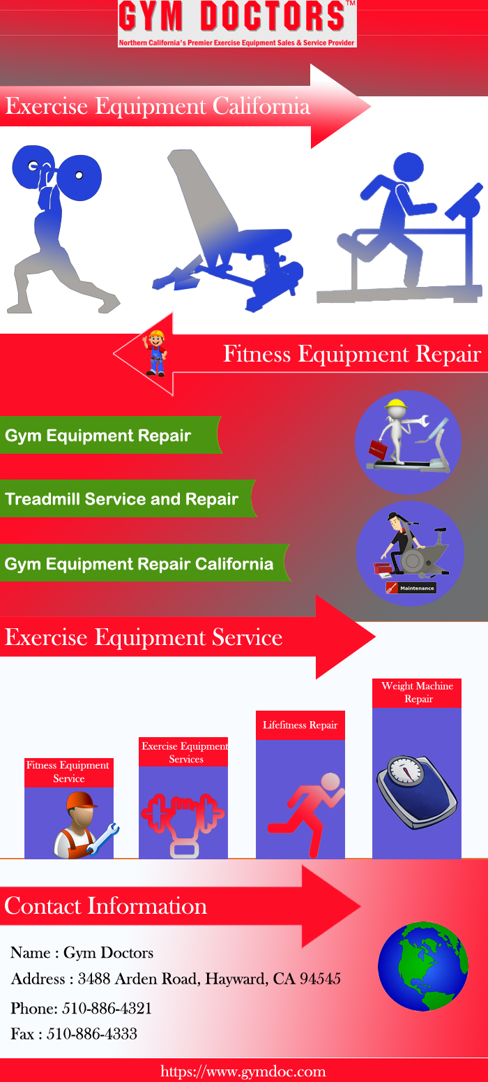 Gym Doctors Northern California's Premier exercise equipment sales and service provider. we repair any and all exercise and fitness equipment and specialize in cardio equipment repair service. For more info at https://www.gymdoc.com/
 by gymdoctors
