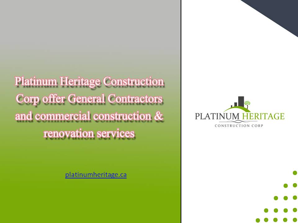 Commercial Contractors Calgary We offer General Contractors and Commercial Contractors & renovation services in Calgary, Alberta and surrounding areas. We build Garage and daycare centers in Calgary. For more info at http://platinumheritage.ca/ by Platinumheritage