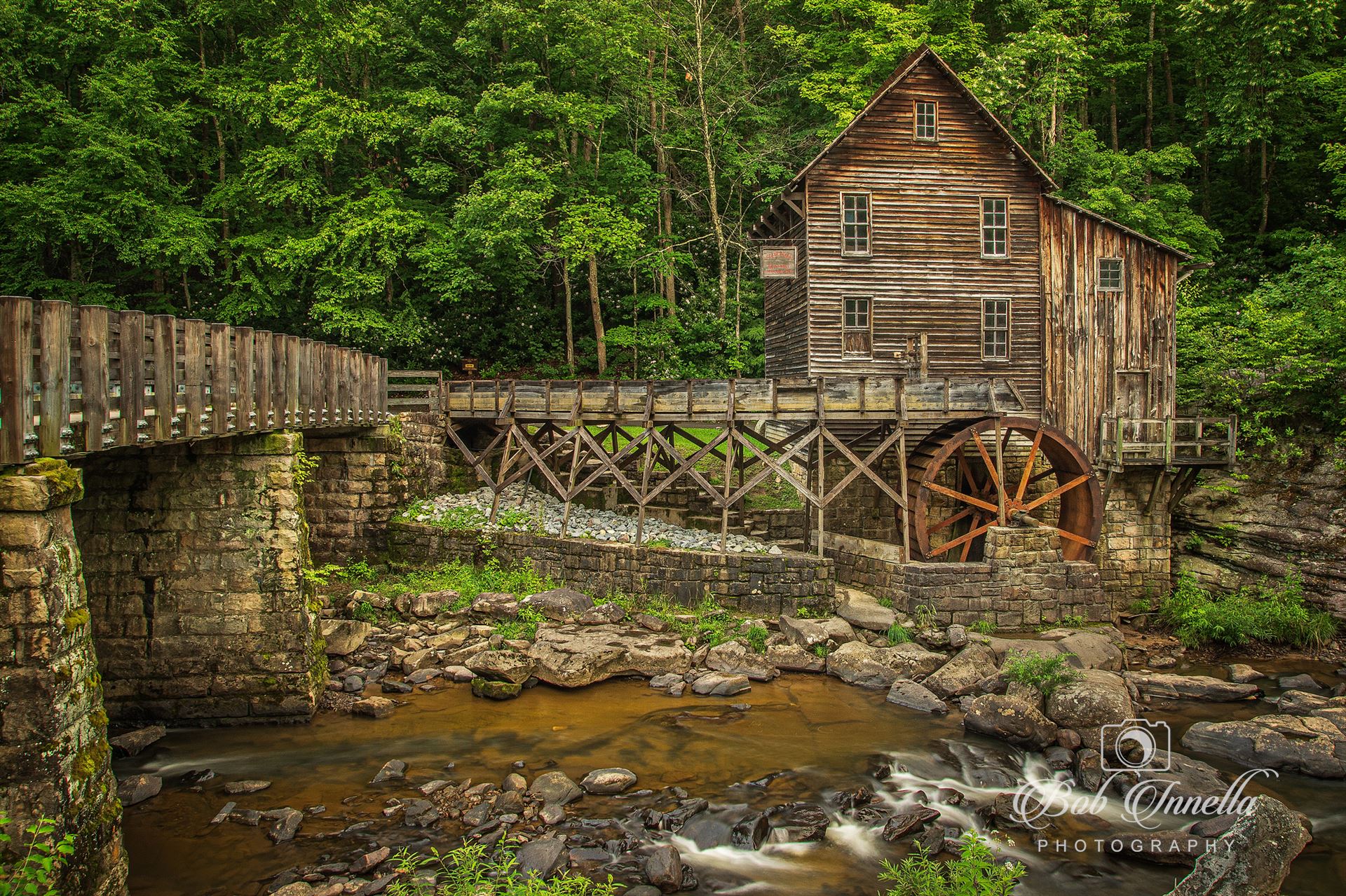 Glade Creek Grist Mill Grist Mill in Babcock State Park, West Virginia by Buckmaster