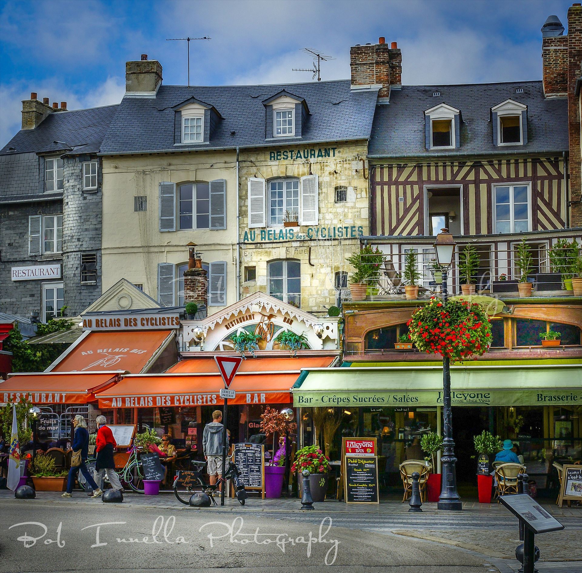 Merchants On City Street In Honfleur, France  by Buckmaster
