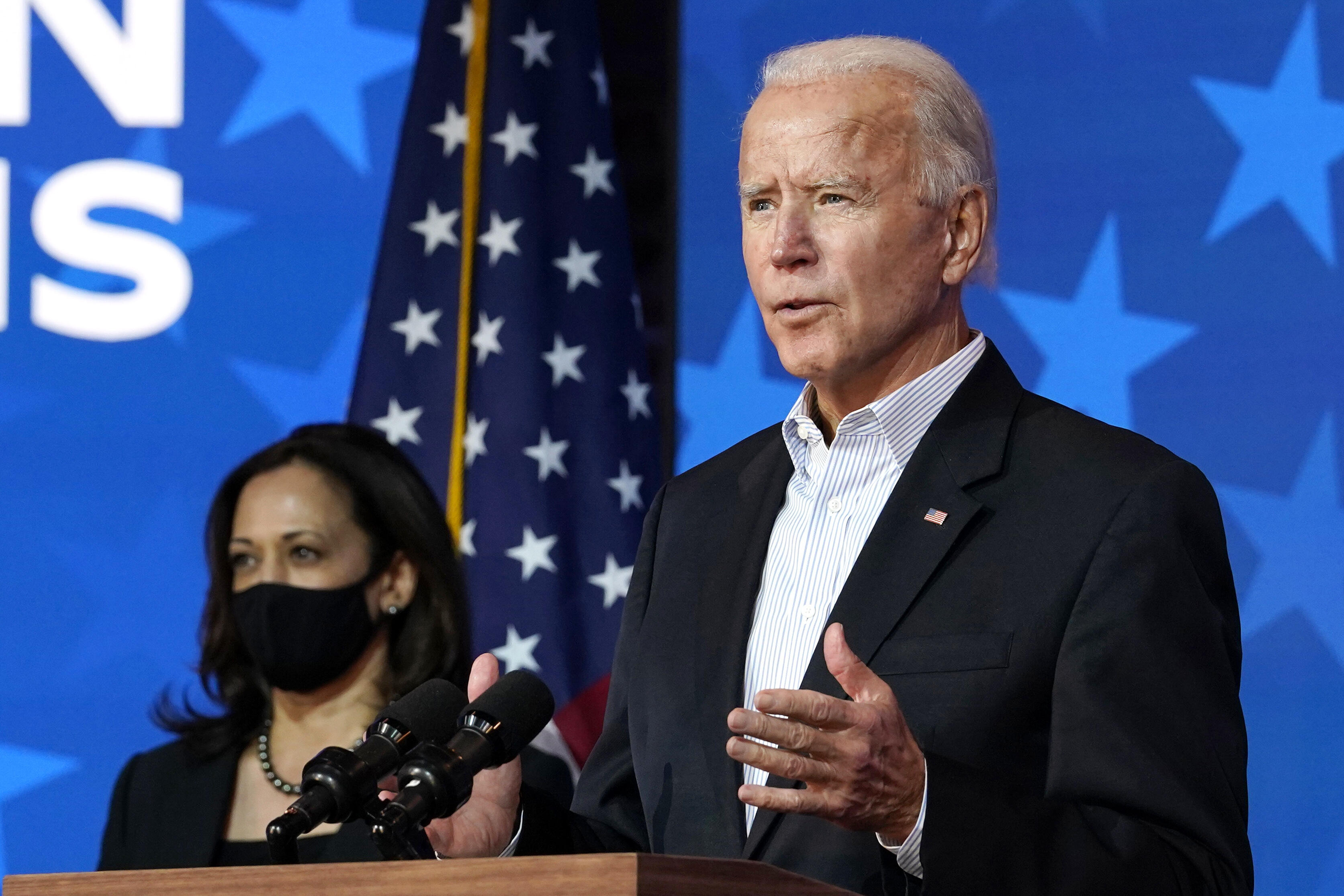 Election 2020 Biden جو بایدن در یک کنفرانس خبری گفت که همه صبور باشند تا شمارش همه آرا پایان یابد. by mohsen dehbashi