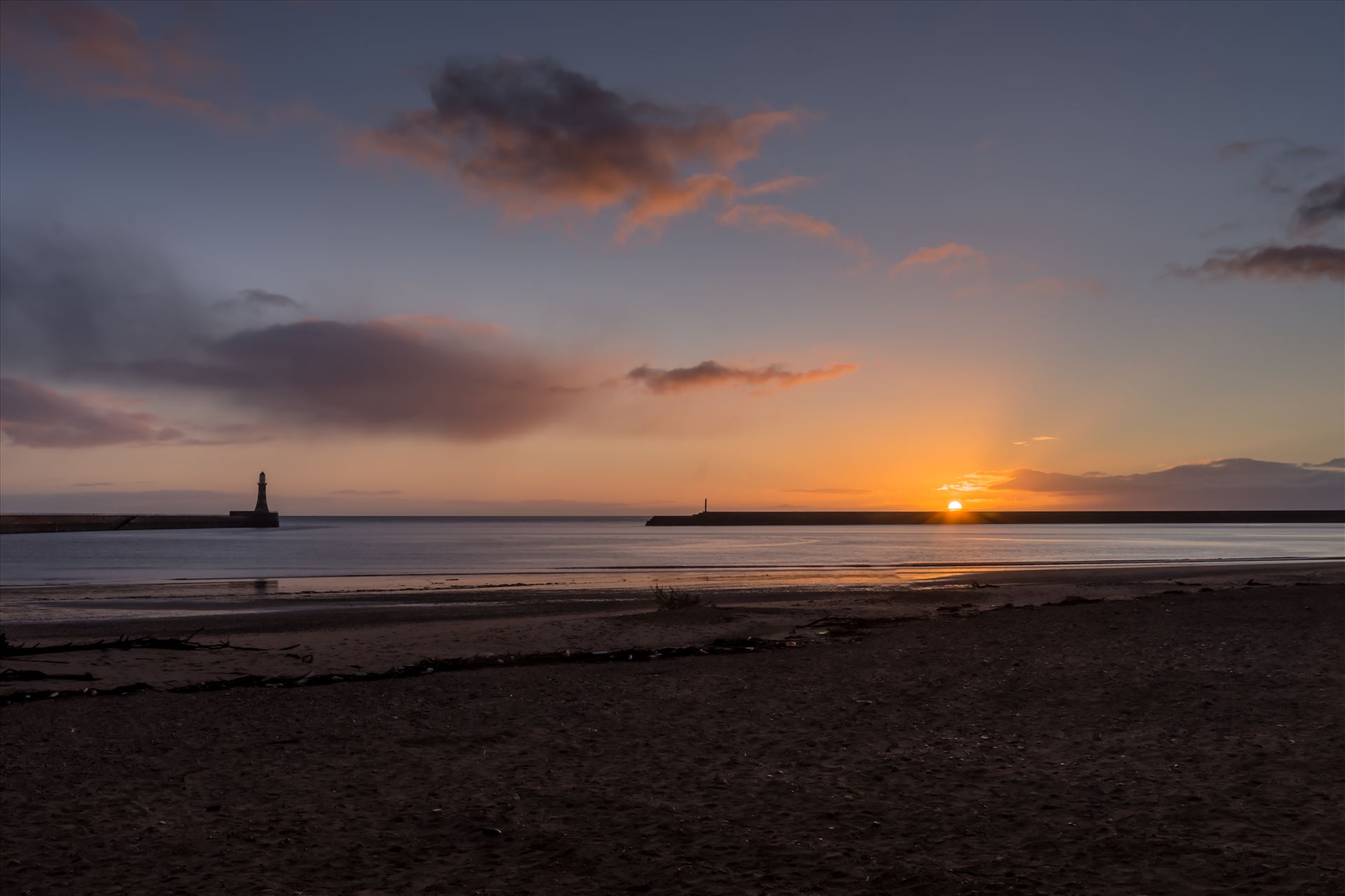 Roker pier at sunrise The first sunrise of 2018 at Roker Pier, Sunderland by philreay