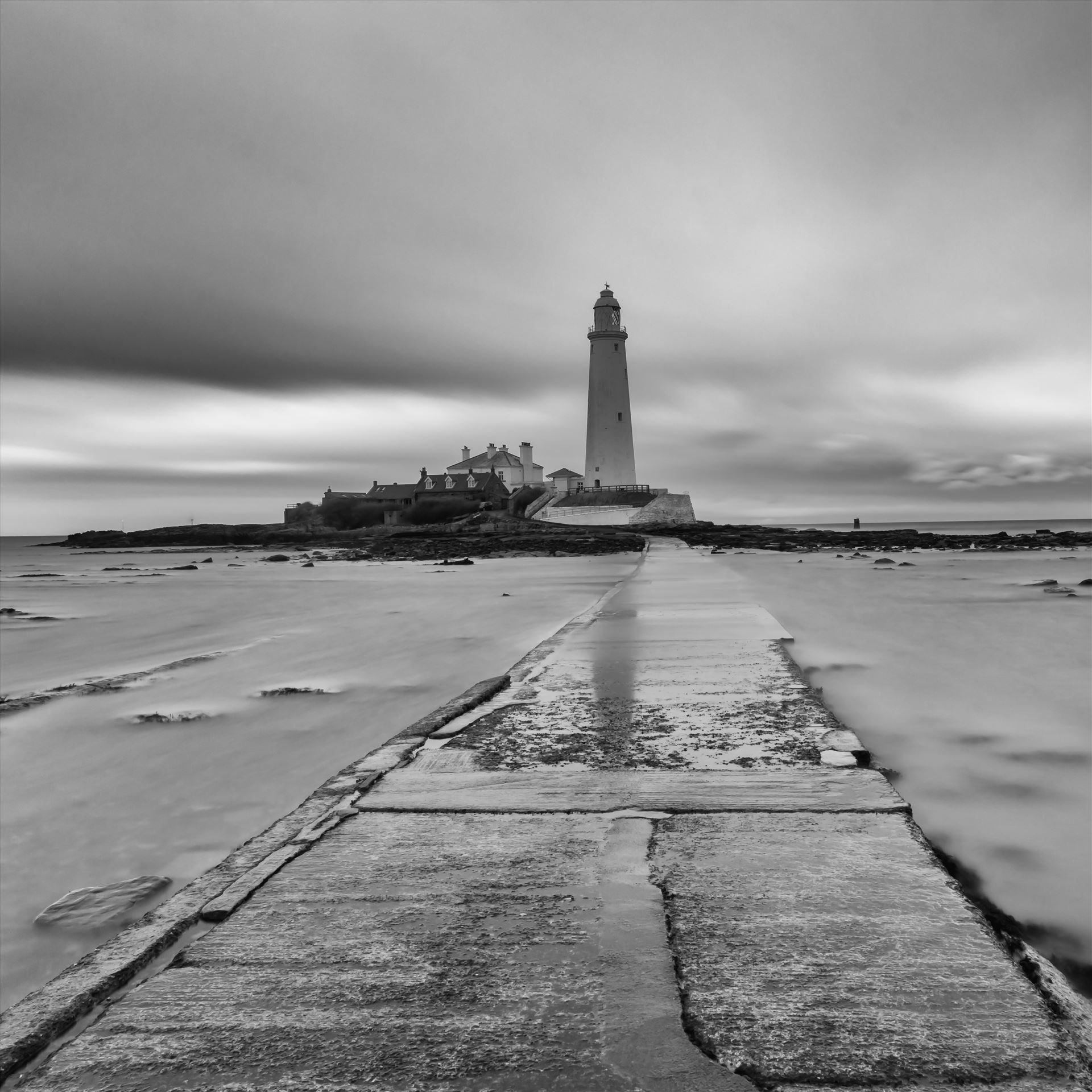 St Mary`s lighthouse St Mary`s lighthouse stands on a small rocky tidal island is linked to the mainland by a short concrete causeway which is submerged at high tide. The lighthouse was built in 1898 & was decommissioned in 1984, 2 years after becoming automatic. by philreay
