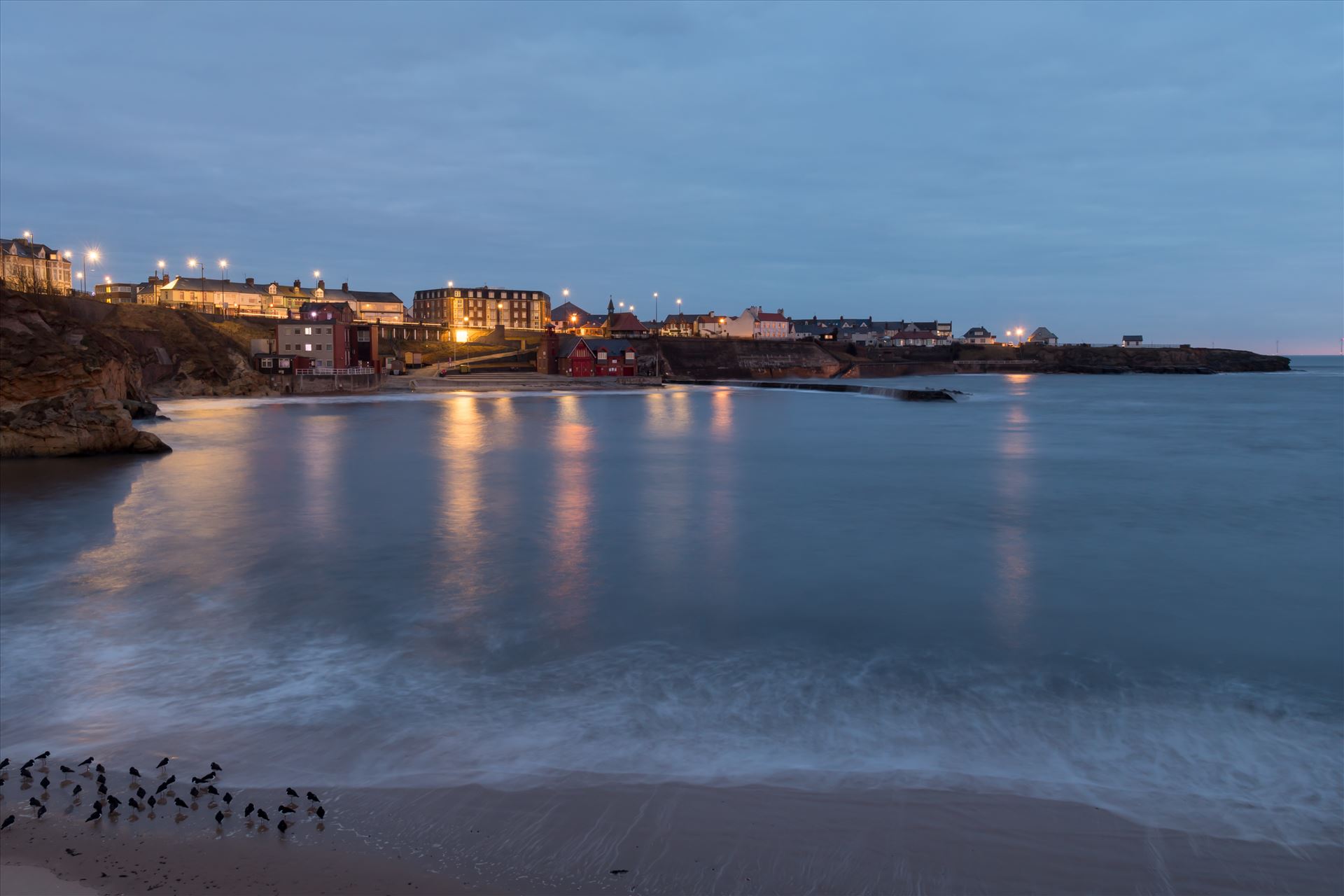 Cullercoats bay at blue hour  by philreay