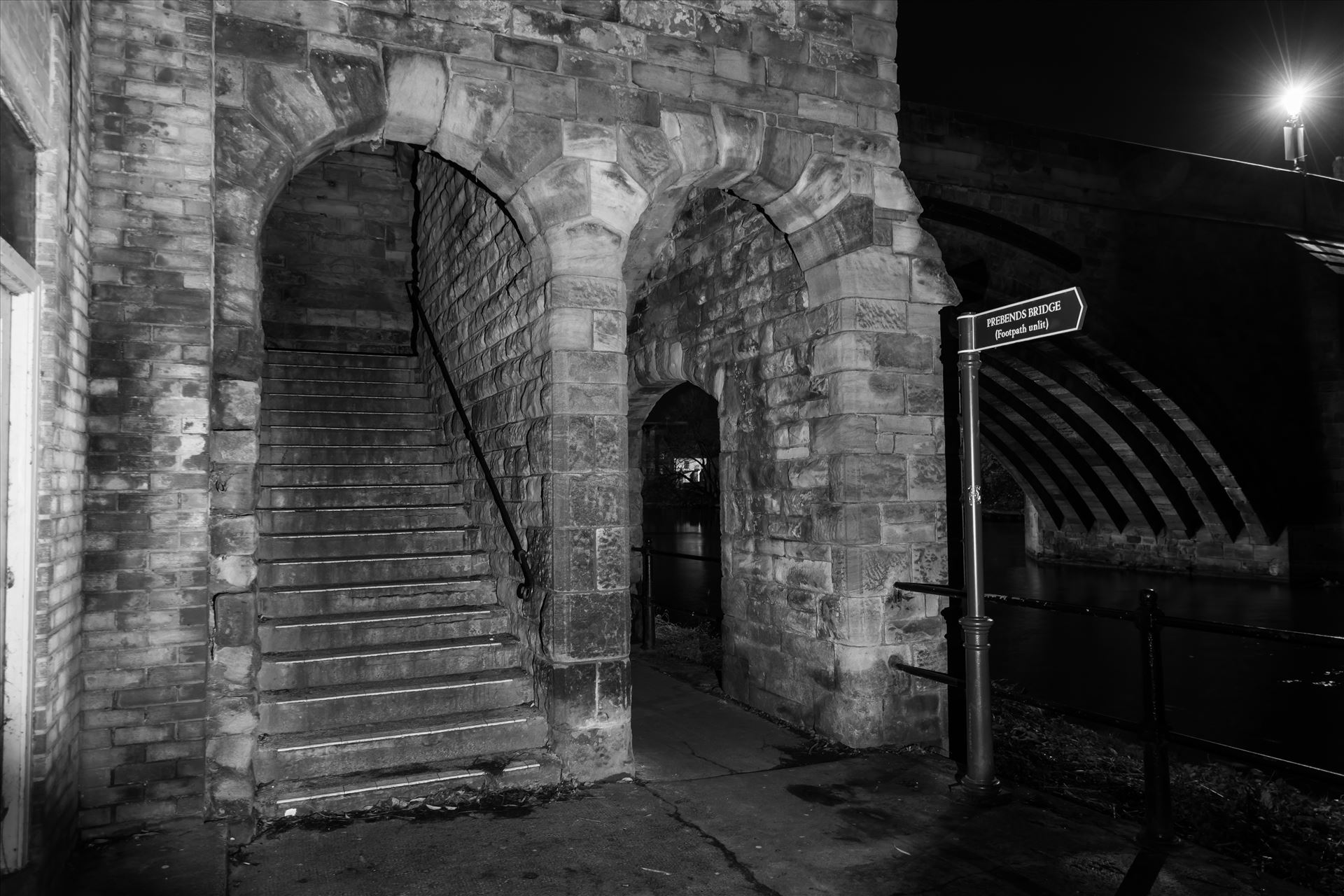 Stone arch & steps at Durham riverside  by philreay