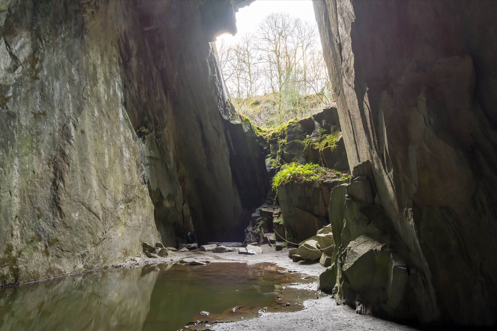 Cathedral Cave The Cathedral quarries are a small network of inter-linked quarries above Little Langdale. The system is best known for its main chamber, which still stands forty feet in height. by philreay