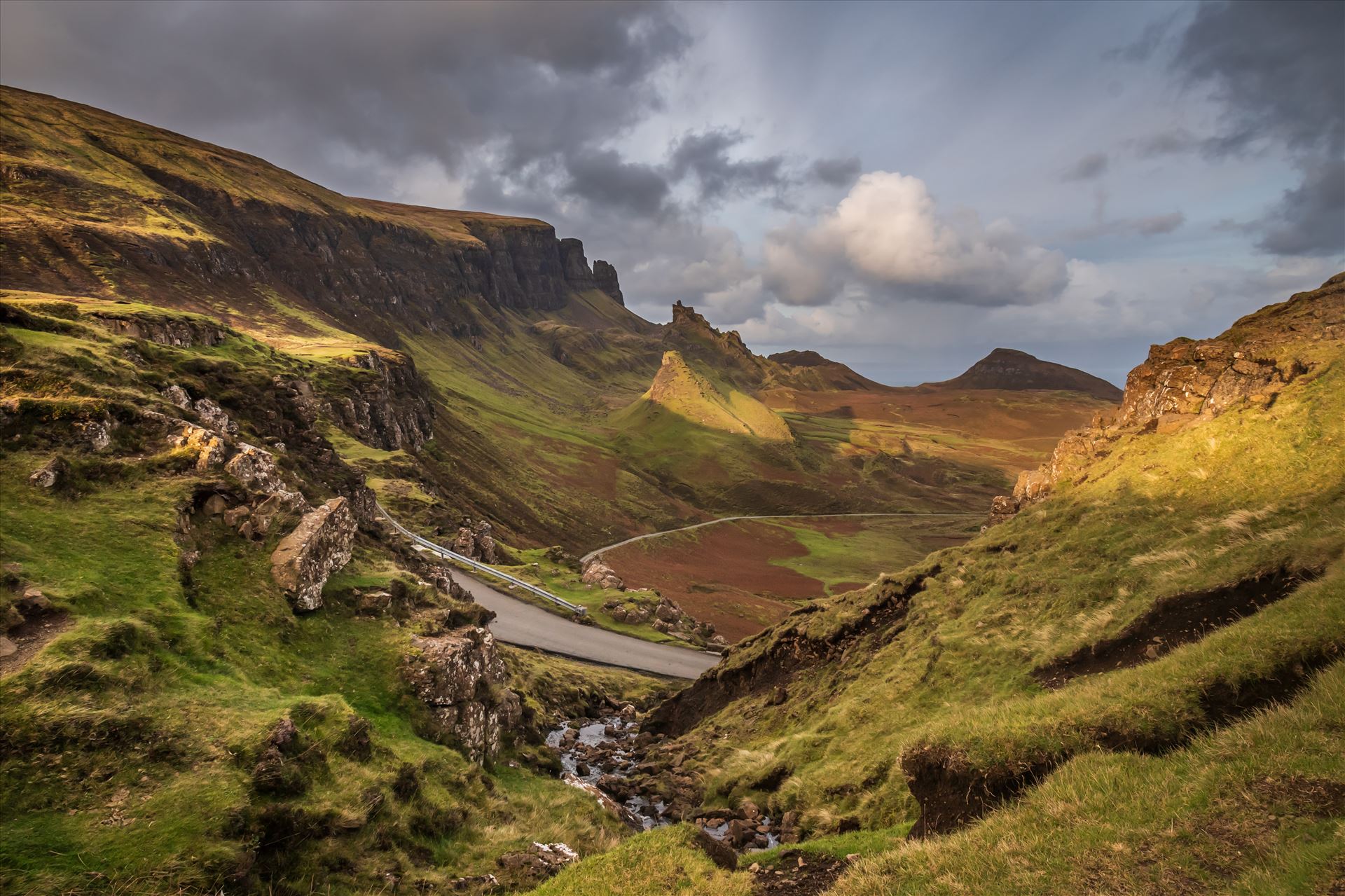 The Quiraing (1) The Quiraing is a landslip on the northernmost summit of the Trotternish on the Isle of Skye. The whole of the Trotternish Ridge escarpment was formed by a great series of landslips, the Quiraing is the only part of the slip still moving. by philreay