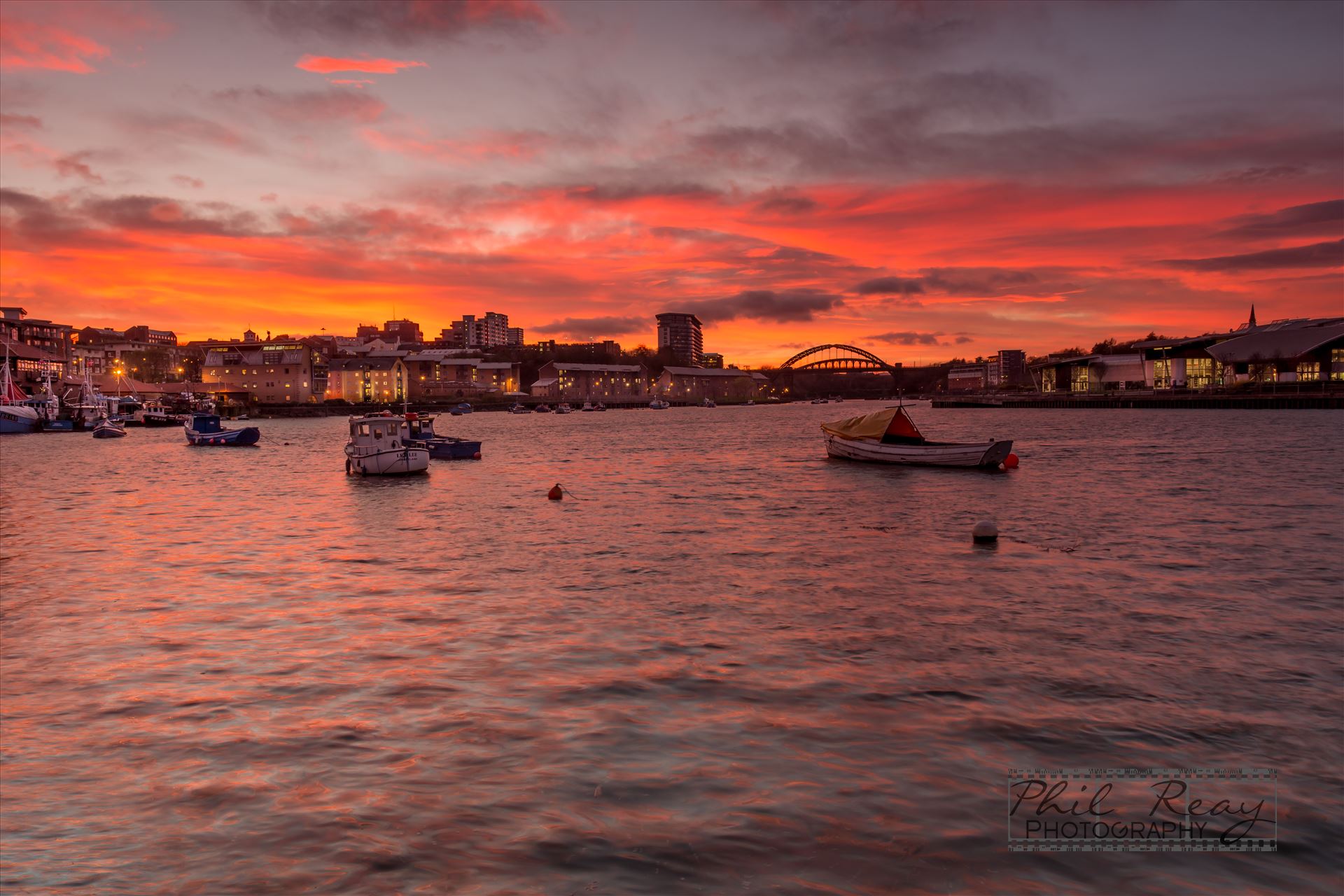 Fishing boats at sunset A fabulous sunset at Sunderland Fish Quay by philreay
