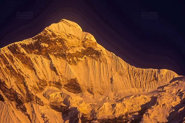 Mountains- Nanda Devi East (India) Snow covered Golden Nanda Devi East in Kumaon Himalalyas in Uttarakhand, India. by Anil