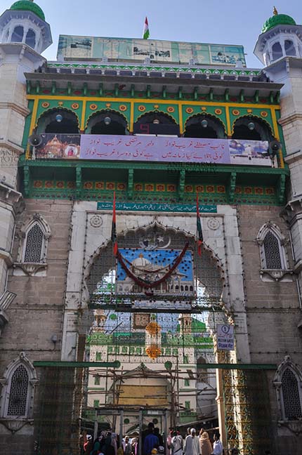 Religion- Dargah Sharif, Ajmer, Rajasthan (India) Outside view of Ajmer Sharif Dargah the Mausoleum of Moinuddin Chishti, a sufi saint from India at Ajmer, Rajasthan, India. by Anil