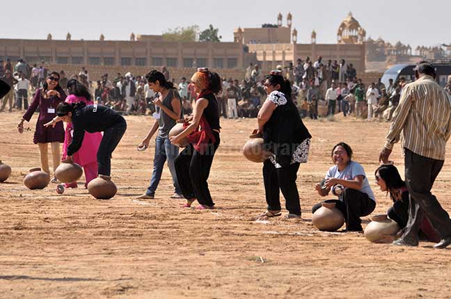 Festivals- Jaisalmer Desert Festival, Rajasthan Women's Matkaa race at Jaisalmer desert fair by Anil