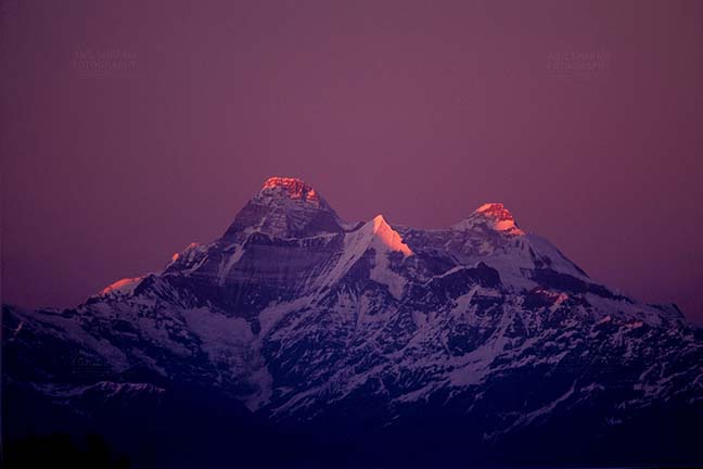Mountains- Nanda Devi Peak (India) Pinkish Nanda Devi Peak in Kumaon Himalayas in Uttarakhand, India. by Anil