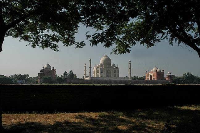 Monuments- Taj Mahal, Agra (India) The Panoramic view of Taj Mahal at Agra, Uttar Pradesh, India. by Anil