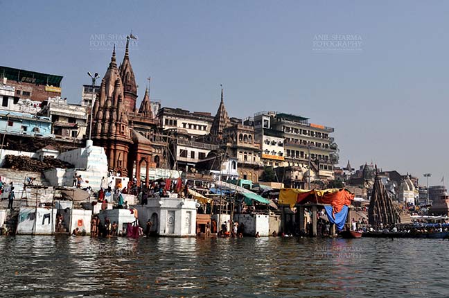 Travel- Varanasi the city of light (India) Manikarnika Ghats is the main Traditional Hindu Cremation place where Hindu bodies are cremated at Varanasi, Uttar Pradesh, India. by Anil