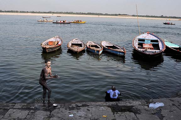 Travel- "Varanasi the city of light" Varanasi, Uttar Pradesh, India. (Photo: Atul Sharma) A Naga Sadhu Taking Bath in the Holy Ganges at Varanasi, Uttar Pradesh, India. by Anil