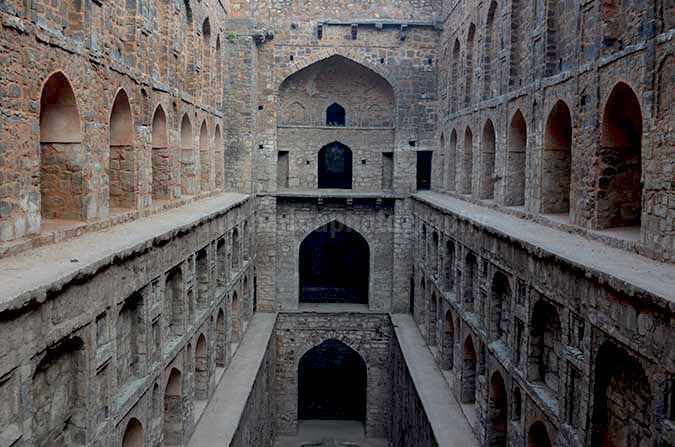 Monuments: Agrasen ki Baoli or Stepwell at New Delhi The picture of historic “Agrasen Ki Baoli” (Baoli means step well) at Hailey Road, Connaught Place, New Delhi, India. by Anil