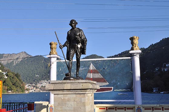 Travel- Nainital (Uttarakhand) Nainital, Uttarakhand, India- November 11, 2015: Statue of Mahatma Gandhi Father of the Nation at Tallital, Nainital, Uttarakhand, India. by Anil