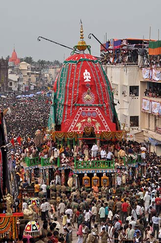 Festivals- Jagannath Rath Yatra (Odisha) Richly decorated chariot of Lord Balbhadra commemorates the procession from Jagannath temple to Gundicha Temple, for Jagannath Rath Yatra festival at Puri, Odisha, India by Anil