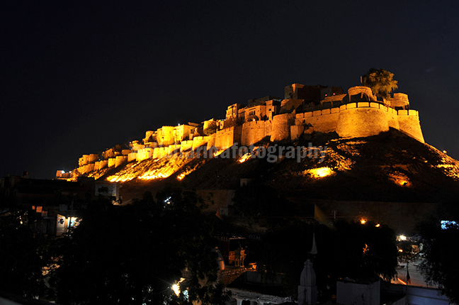Festivals- Jaisalmer Desert Festival, Rajasthan The Beauty of Jaisalmer fort in night. by Anil