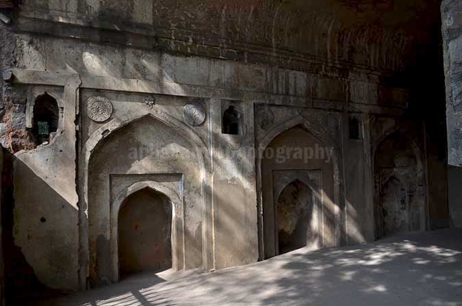 Monuments: Agrasen ki Baoli or Stepwell at New Delhi Inside the mosque, there are three mehrabs (niche) - the one in the middle was used by imam to lead the prayers. by Anil