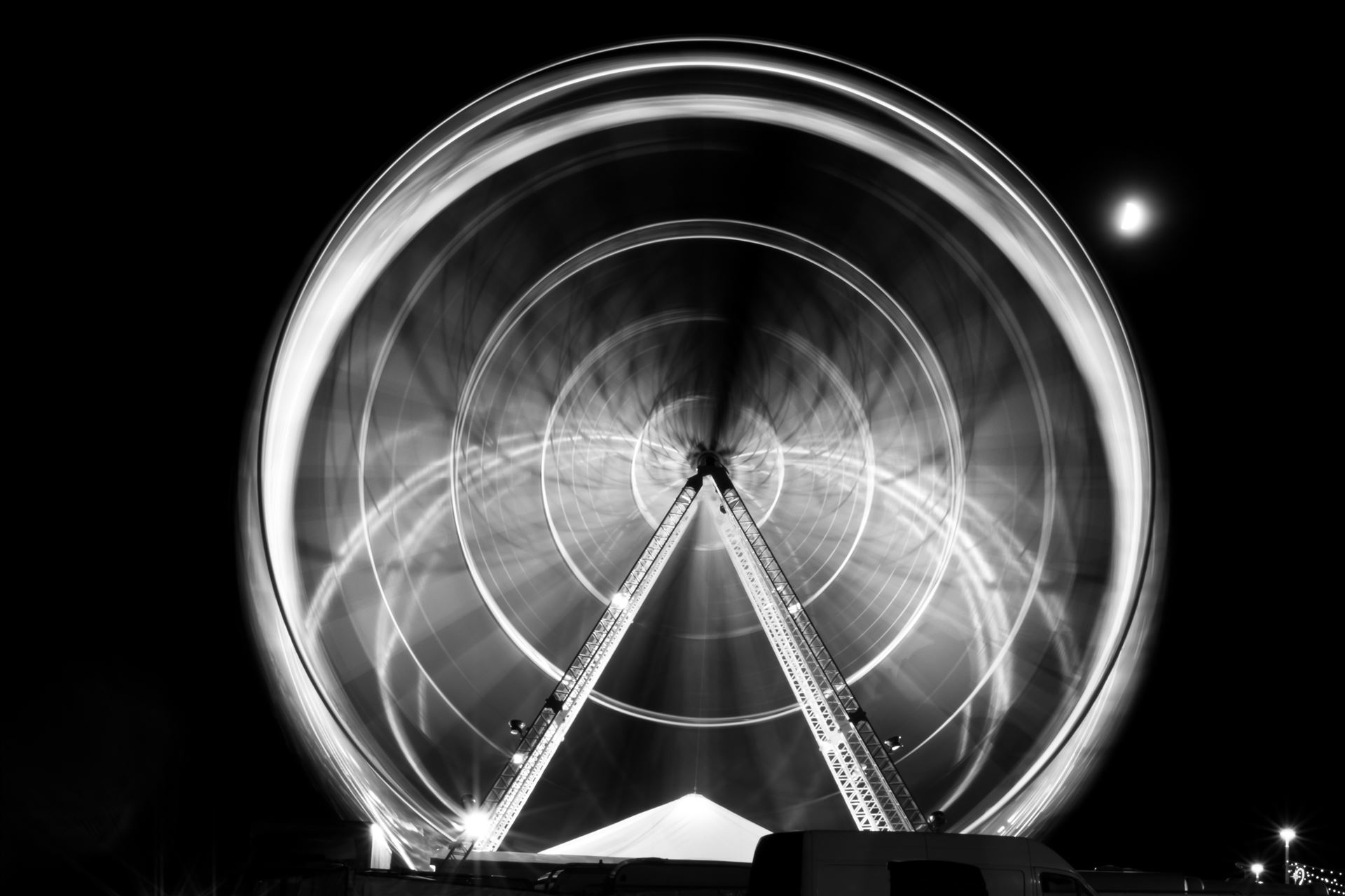 Ferris Wheel 10 second exposure A ferris wheel taken at night at Roker seafront, Sunderland by AJ Stoves Photography