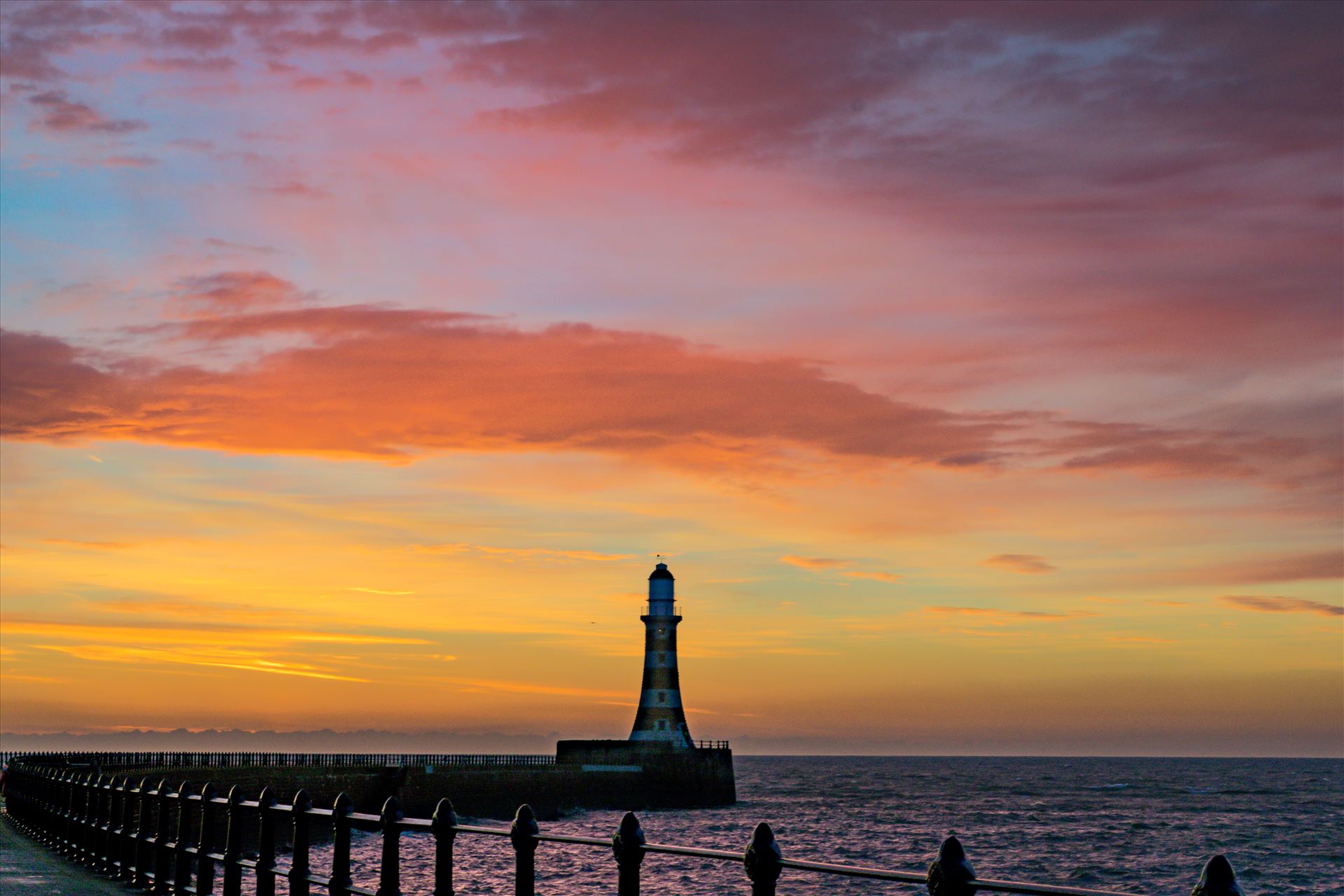 Roker lighthouse at Sunrise Roker at sunrise by AJ Stoves Photography