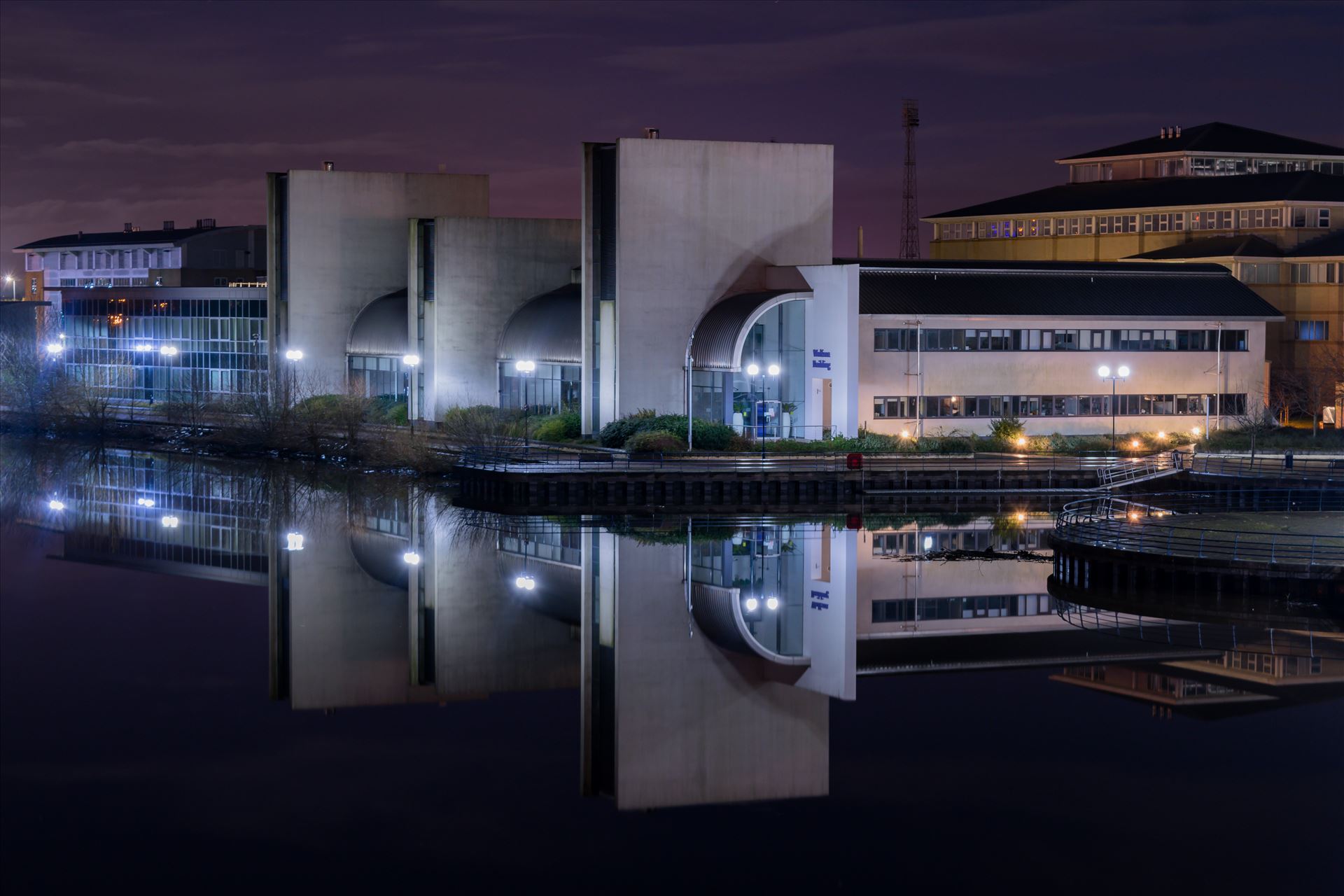 Wolfson Building, Queen's Campus, Durham University Taken on the Infinity Bridge on the 1st January 2018, couldn't believe how flat and still the water was this night by AJ Stoves Photography