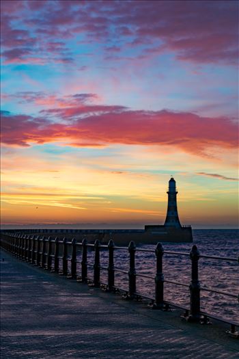 Roker Lighthouse at Sunrise by AJ Stoves Photography