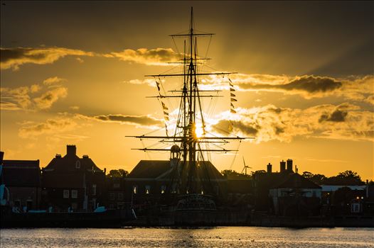 HMS Trincomalee Hartlepool Sunset by AJ Stoves Photography