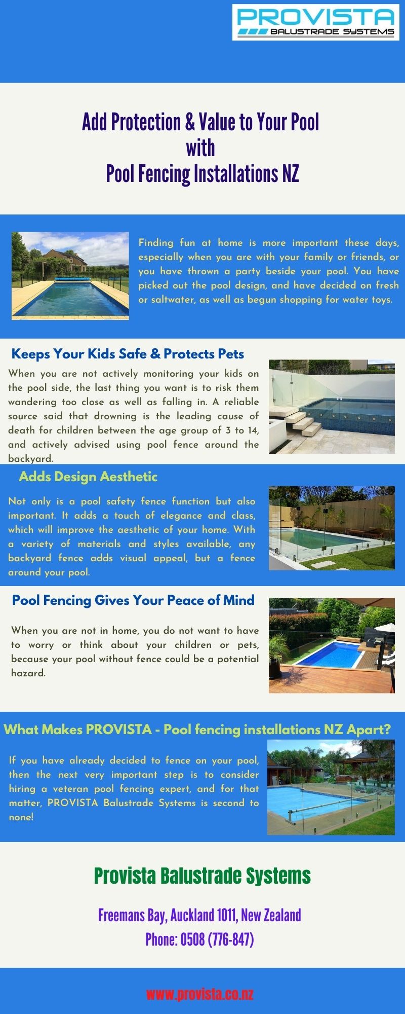 Add Protection & Value to Your Pool with Pool Fencing Installations NZ With pool fencing installations NZ Provista Balustrade Systems, you can add extra protection on your pool and value to your home. Your greatest asset would be! It’s easier than you think! For more details, visit this link: https://bit.ly/3cXRkpx
 by Provista
