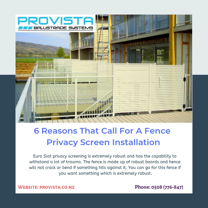 6 Reasons That Call For A Fence Privacy Screen Installation When it comes about buying new fences for your home, there are a lot of different styles to choose from. Know why one should invest in fence privacy screens. For more details, visit this link: https://bit.ly/2BdZRCG
 by Provista
