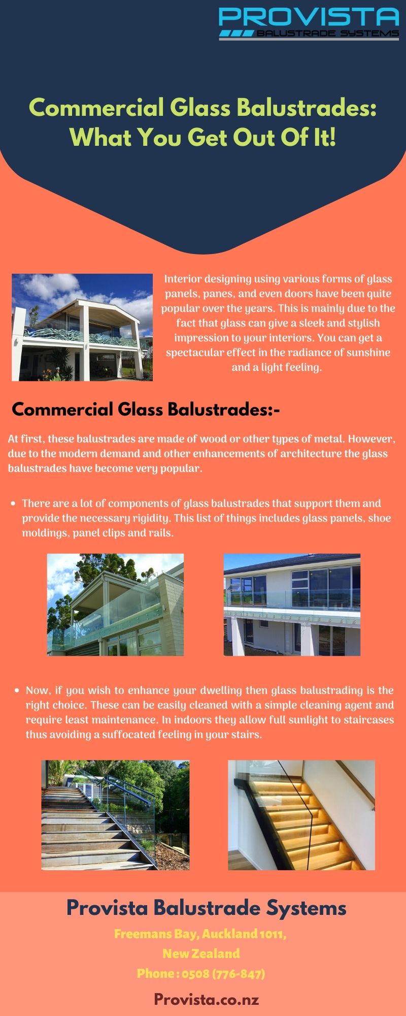 Commercial Glass Balustrades: What You Get Out Of It! Interior designing using various forms of glass panels and panes has been quite popular over the years. Glass balustrades are one such thing. For more details, visit this link: https://bit.ly/2RJ5jX6
 by Provista