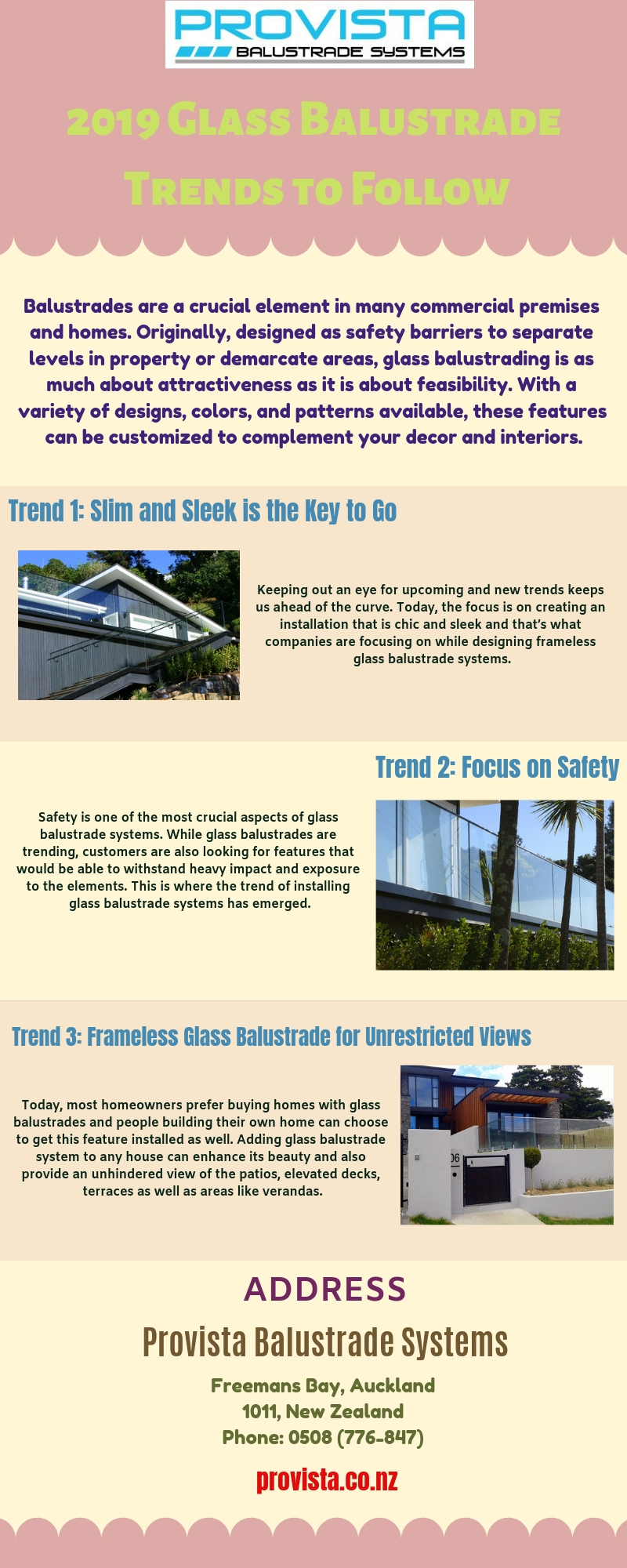 2019 Glass Balustrade Trends to Follow.jpg Balustrades design trends for modern homes!! Whether you want a seamless subtle finish or a stylish design pattern, glass balustrades have the solutions you need. For more details, visit this link: https://bit.ly/2RSeHs4
 by Provista
