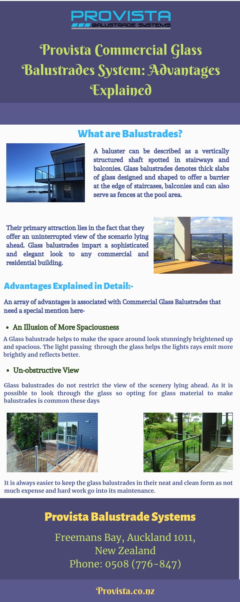 Provista Commercial Glass Balustrades System: Advantages Explained Readers will know the importance of installing glass balustrades at the office, shops and other commercial buildings. Provista Balustrade System enjoys better reviews and ratings compared to others in the market. For more details, visit: https://bit.ly/2F by Provista