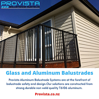 Glass and aluminum balustrades Glass and aluminum balustrades are totally a must have new for exterior decoration and safety concerns. For more details, visit: https://provista.co.nz/aluminium-balustrades/ by Provista