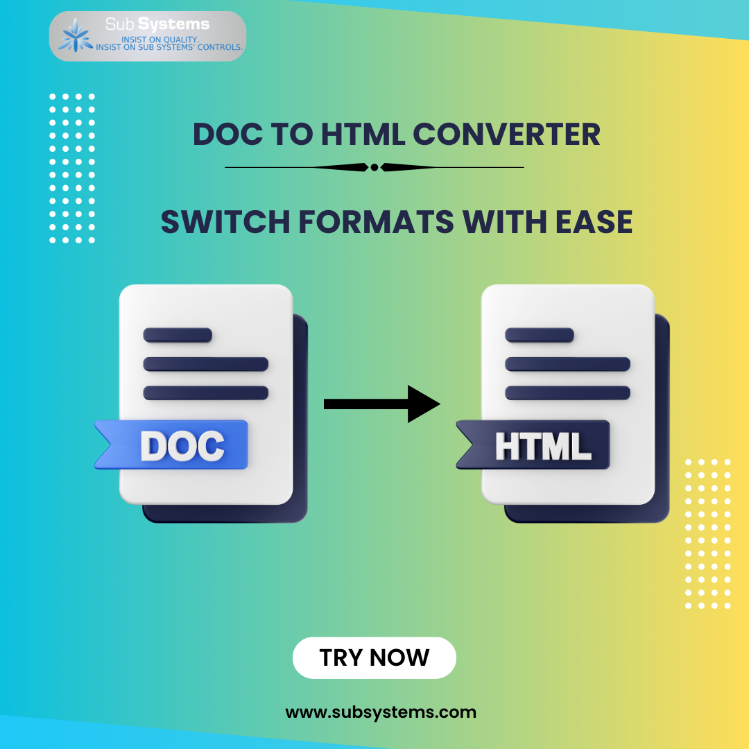 DOCX to HTML Converter Convert a DOCX to a HTML file just the clicks of a mouse.  Visit; https://www.subsystems.com/dhw.htm by subsystems