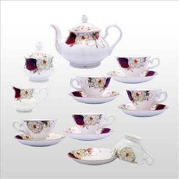 Homenique brings you a graceful collection of tea cups and saucers set of 6, coffee cup and saucer, English fine bone china tea pot set at a price that will astonish you! These tea cups and saucers sets have high mechanical strength, chip-resistance, are 
