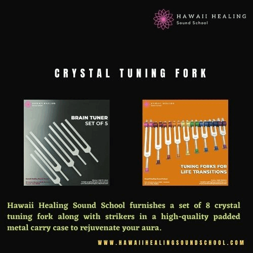 crystal tuning fork Hawaii Healing Sound School furnishes a set of 8 crystal tuning fork along with strikers in a high-quality padded metal carry case to rejuvenate your aura. For more visit: https://www.hawaiihealingsoundschool.com/ by hawaiihealingusa