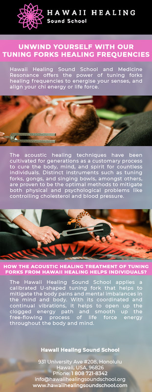 Unwind yourself with our tuning forks healing frequencies Hawaii Healing and Medicine Resonance offers the power of tuning forks healing frequencies to energise your senses, and align your chi energy or life force. For more details, visit: https://bit.ly/31bly63
 by hawaiihealingusa